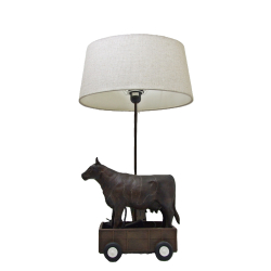 Lampa dekoracyjna z abażurem Vintage - Krowa